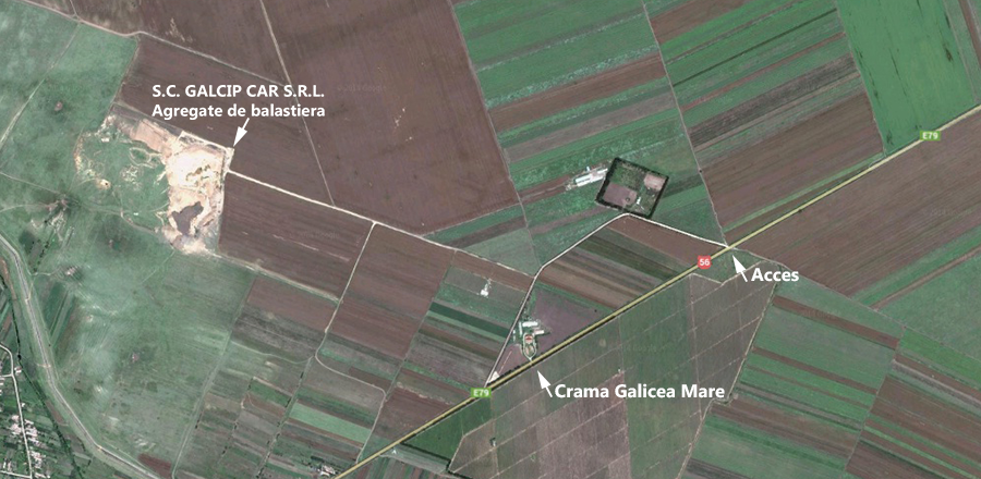 Locatie balastiera agregate naturale comuna Galicea Mare judetul Dolj